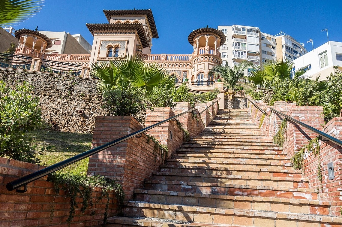 a set of stairs leading up to a building
