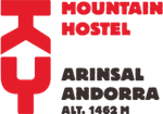 um logotipo vermelho e preto para a montanha hostil animal andorra