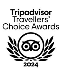 the logo for travelers choice is black and white and says `` best of the best '' .