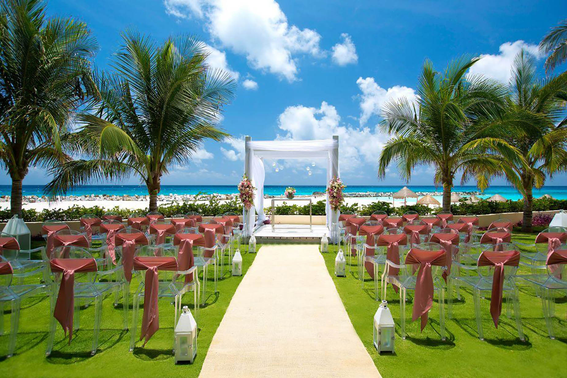 Beach wedding setup with chairs and arch, perfect for DEMO 3.
