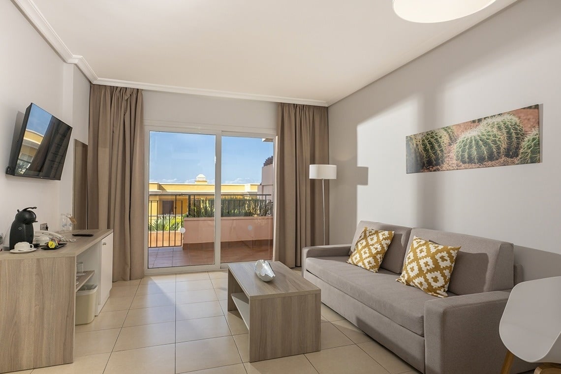 un salon avec un canapé et une télévision