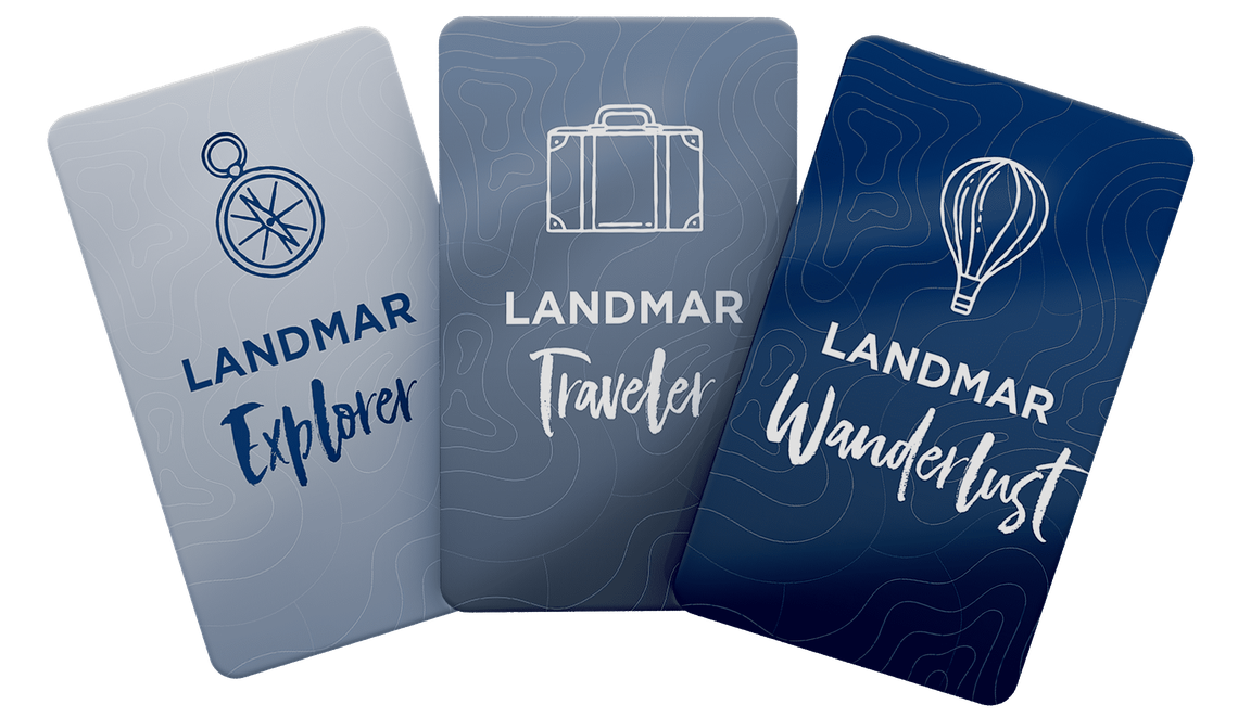 drei Karten mit den Namen landmar explorer landmar traveler und landmar navigator