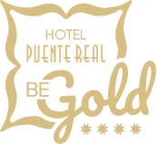 un logotipo de oro para el hotel puente real