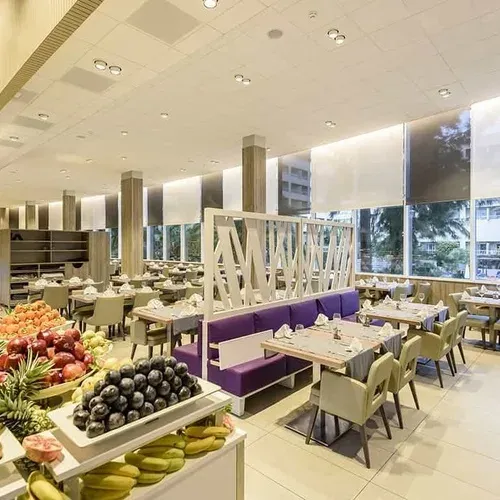 ESTIVAL: Fresh fruit buffet at a modern hotel restaurant.