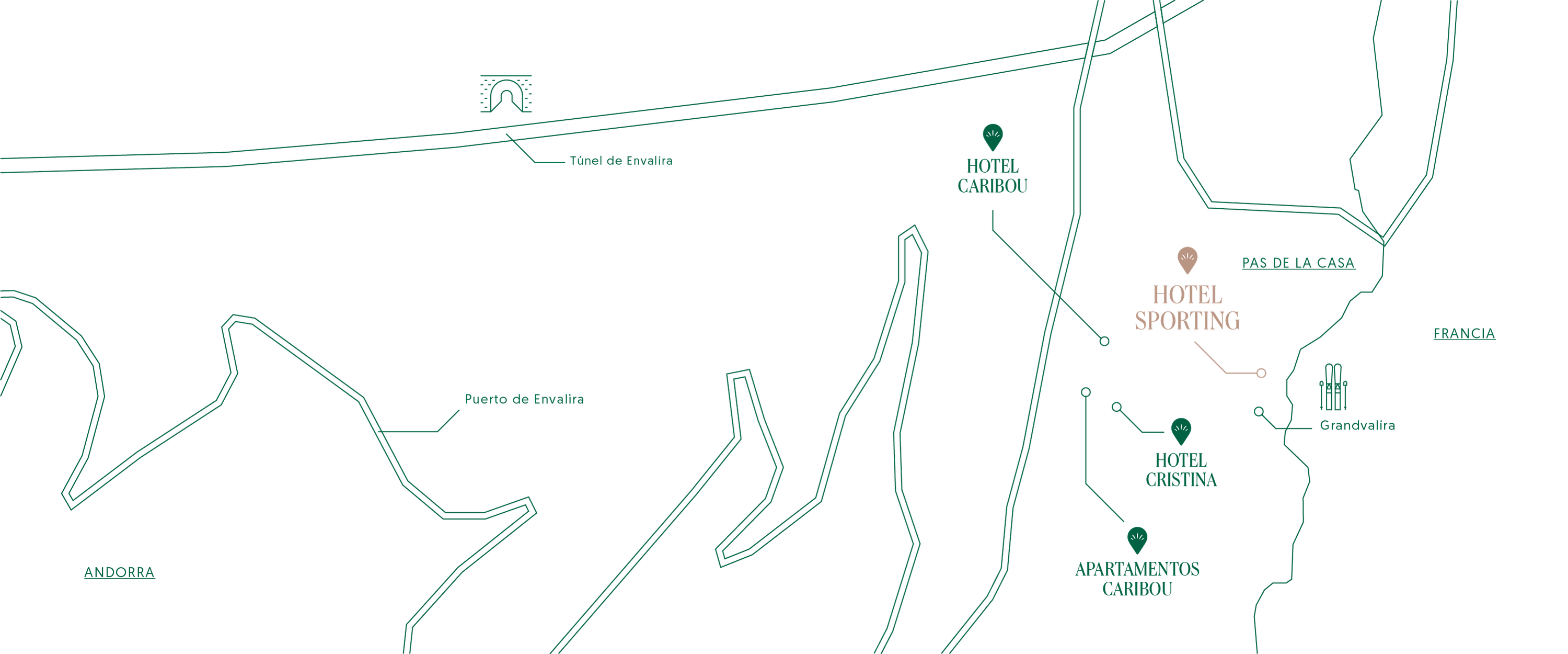 un mapa que muestra la ubicación del hotel sporting