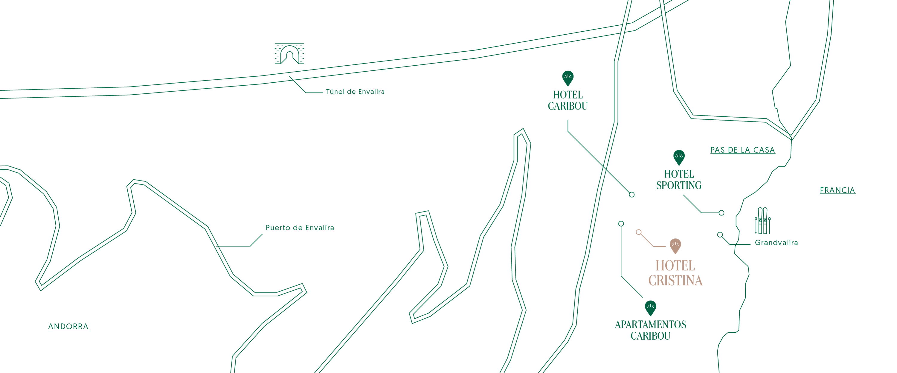 un mapa mostra l' ubicació del hotel cristina