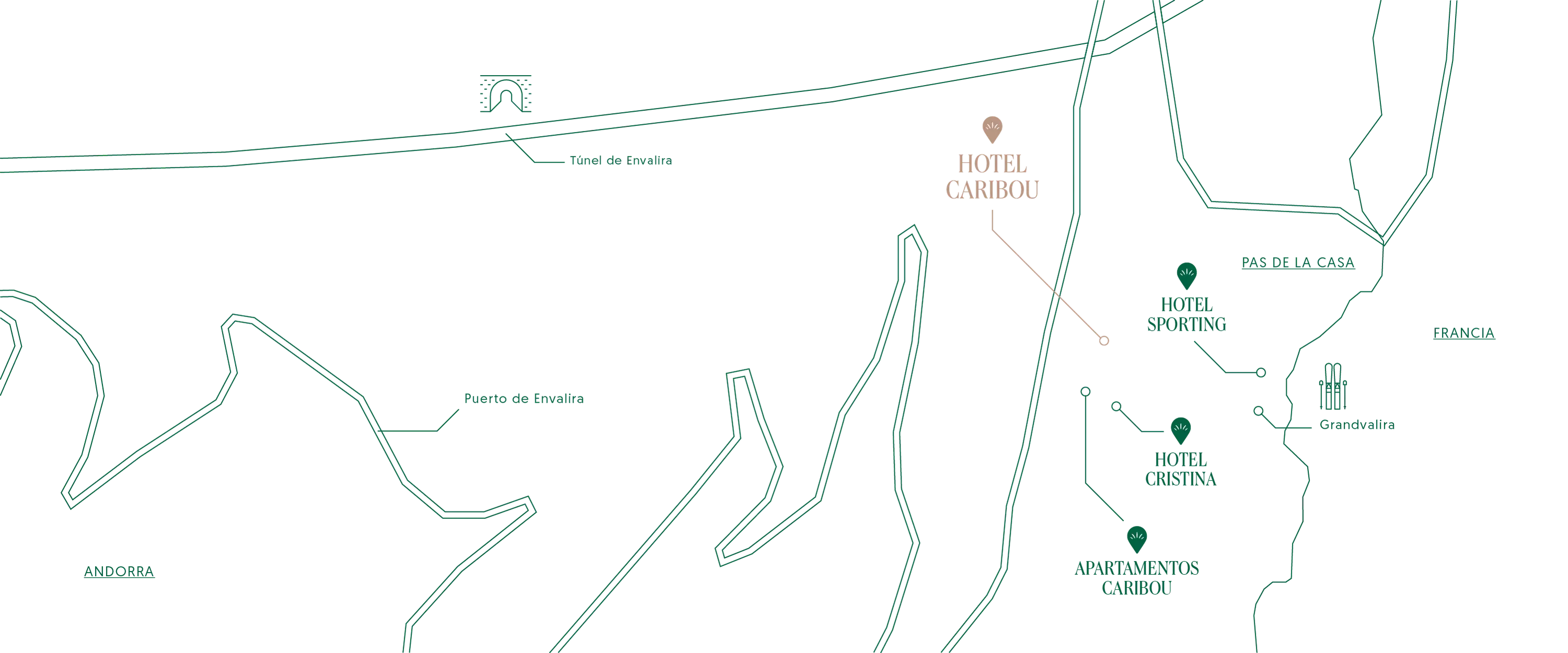 Mapa interactivo ESTIVAL: Corporativa, hoteles y túnel de Envalira.