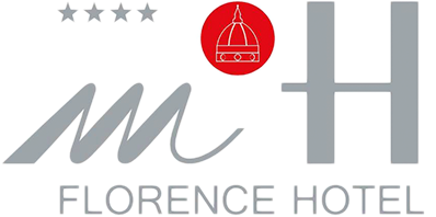 un logo per l ' hotel florence con una cupola in un cerchio rosso