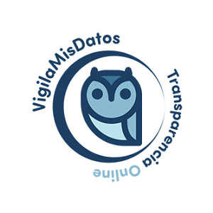 um logotipo azul com uma coruja dentro de um círculo