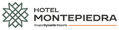 Logotipo Hotel Montepiedra 5 estrellas de Grupo Dynastic Resorts, con diseño geométrico distintivo. TEST4: Copia14.