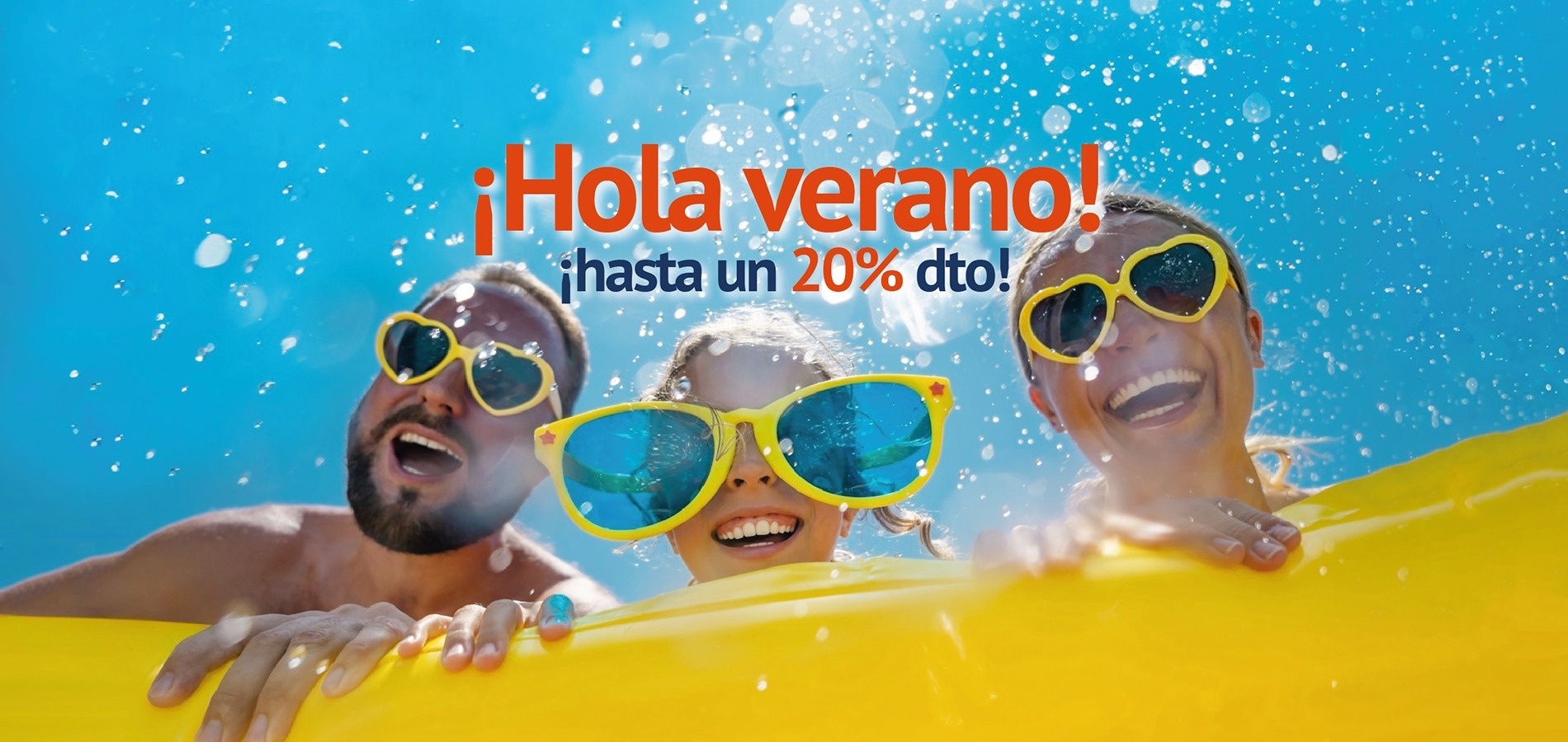 un cartel que dice hola verano hasta un 20 % dto