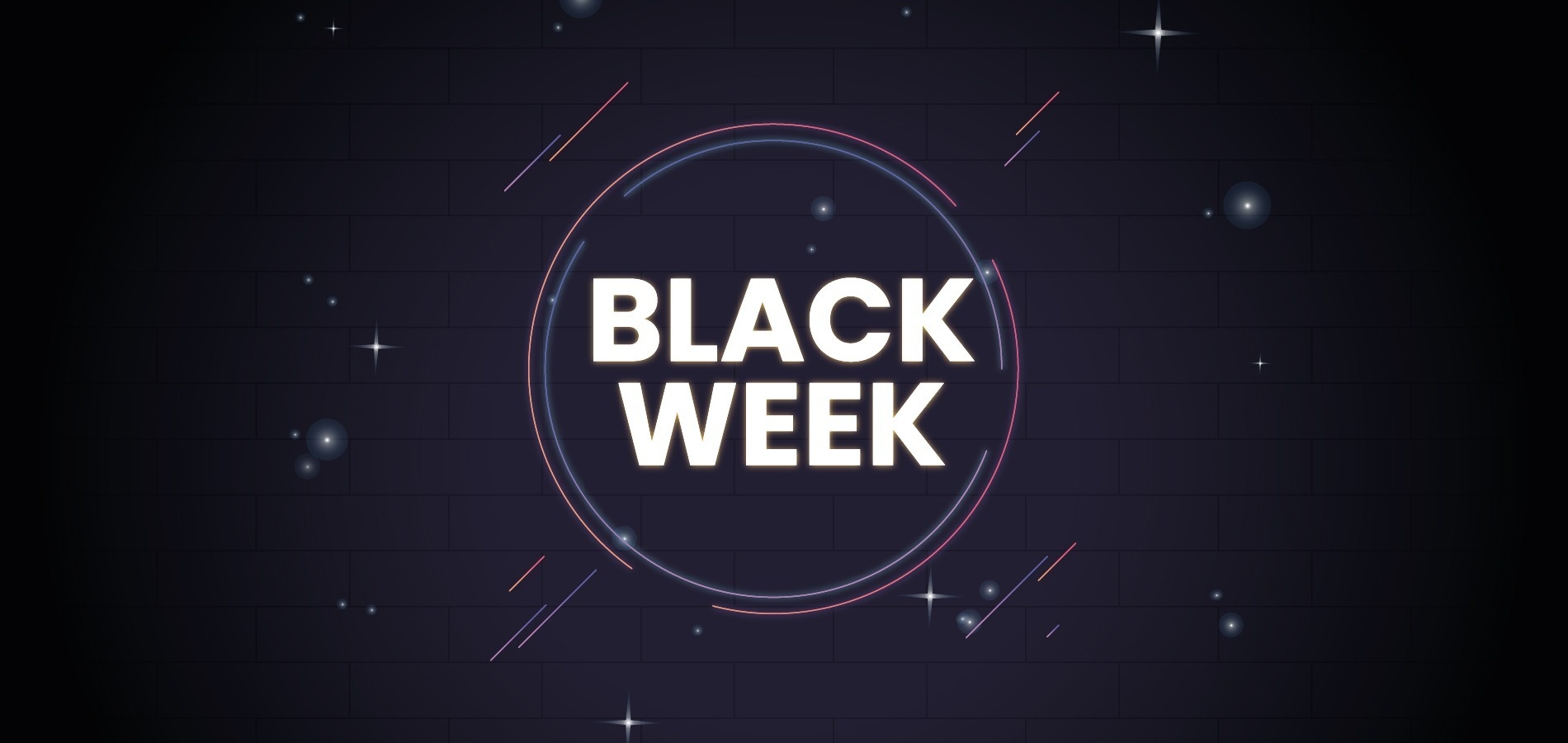 a black background with a circle that says black week