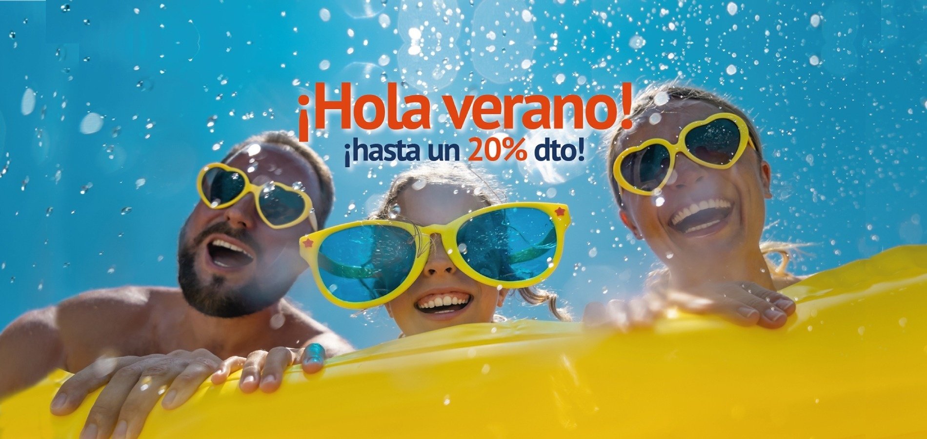 un cartel que dice hola verano hasta un 20 % dto