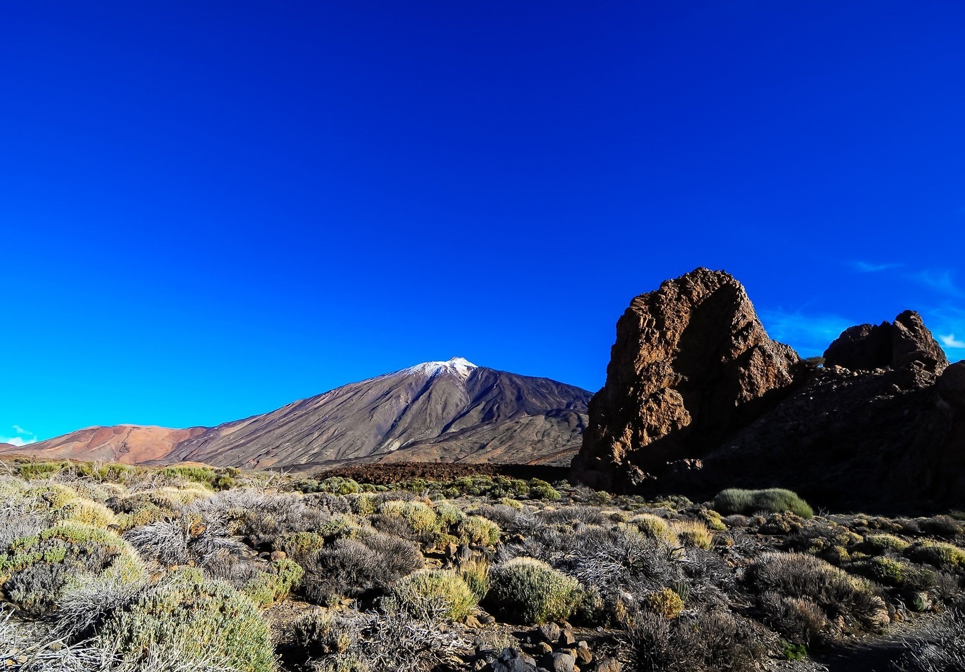 un desierto con una montaña en el fondo