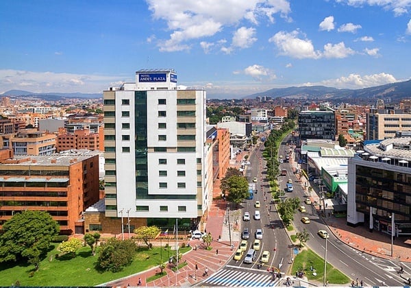 an aerial view of the hotel novo plaza in a city