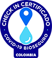 Check-in do logotipo certificado Covid-19