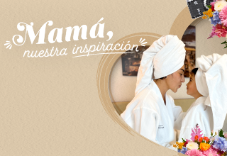 a picture of two women with towels on their heads and the words mama nuestra inspiracion