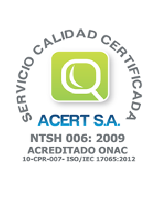 a logo that says servicio calidad certificada acert s.a.