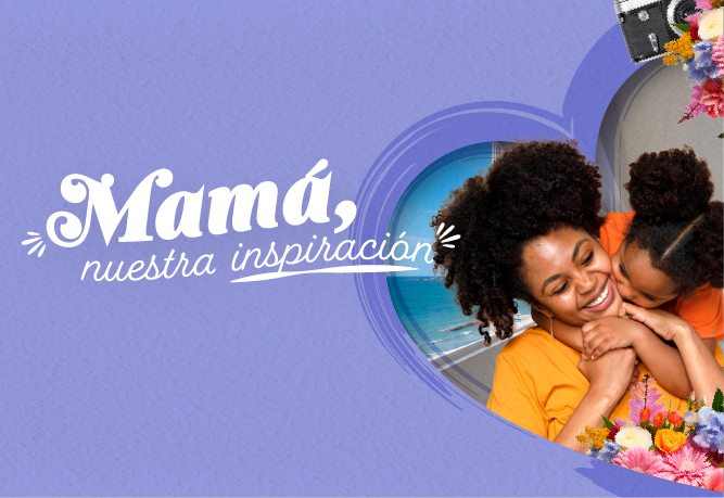 a purple background with the words mama nuestra inspiracion on it