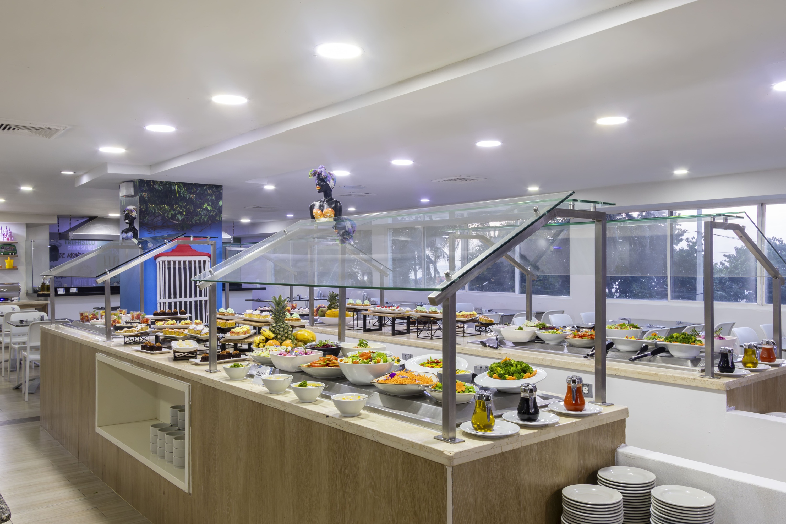 a buffet with a sign that says ' buffet ' on it