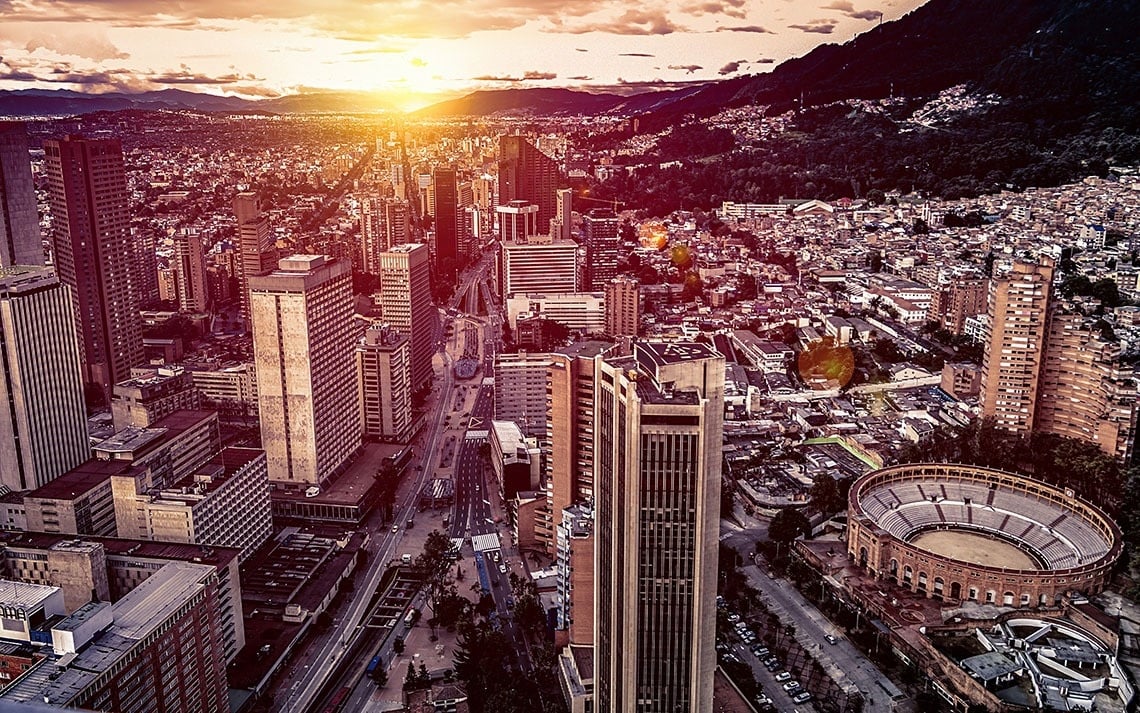 Vista aera de un paisaje urbano 