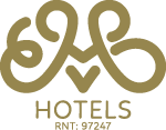 el logotipo de em hoteles sas está en un fondo blanco