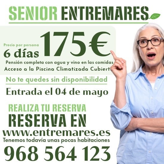 A senior woman surprised next to a sign that says 