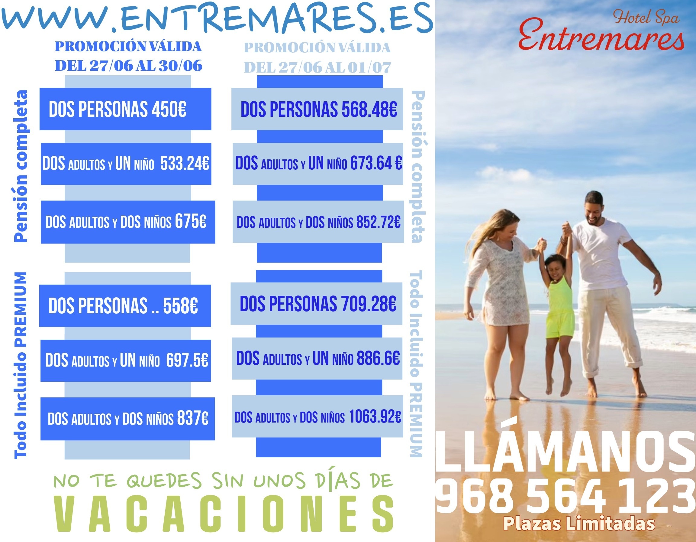 Oferta familias con niños Hotel Entremares