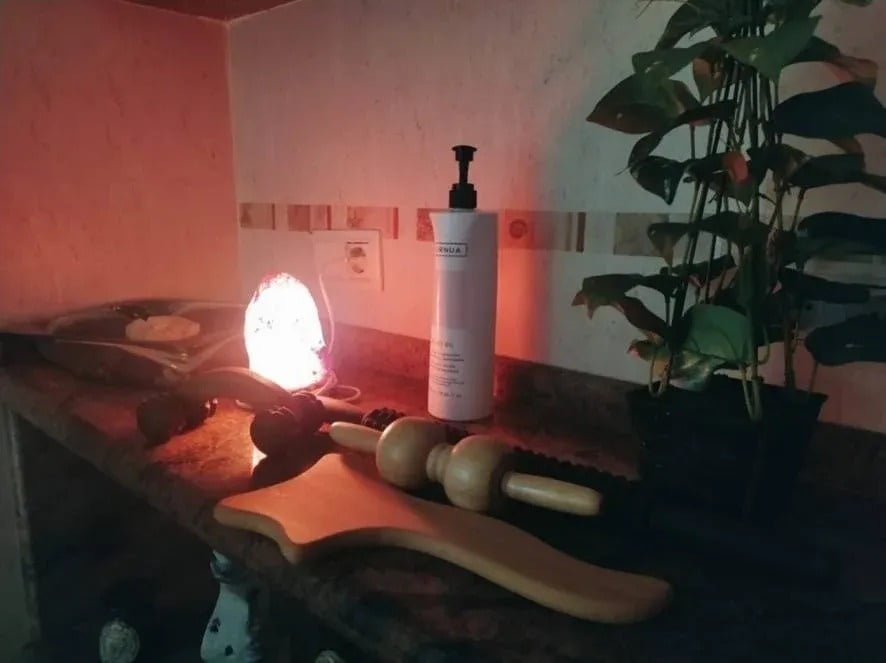 a bottle of inca lotion sits on a counter