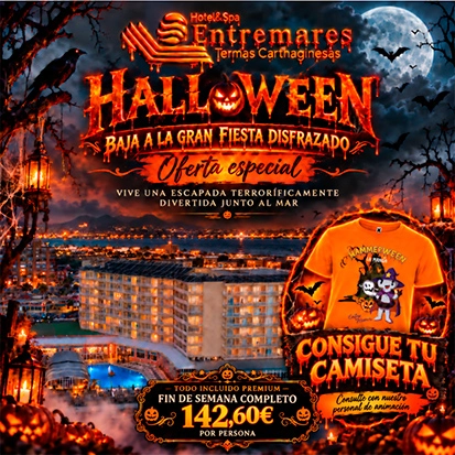 Hotel Entremares: Oferta especial Halloween, fiesta disfrazada. ¡Reserva tu escapadaHotel & Spa Entremares!