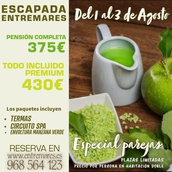 un cartel que dice escapada entremares del 1 al 3 de agosto