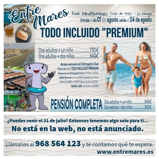un cartel que dice entre mares todo incluido 