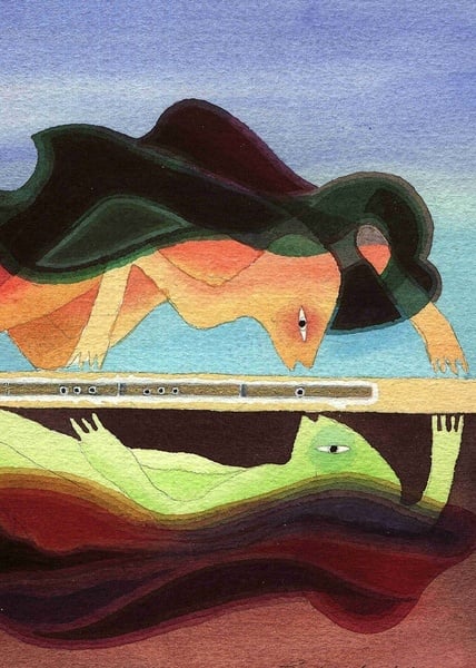 a blue rock in rio logo with a guitar on it