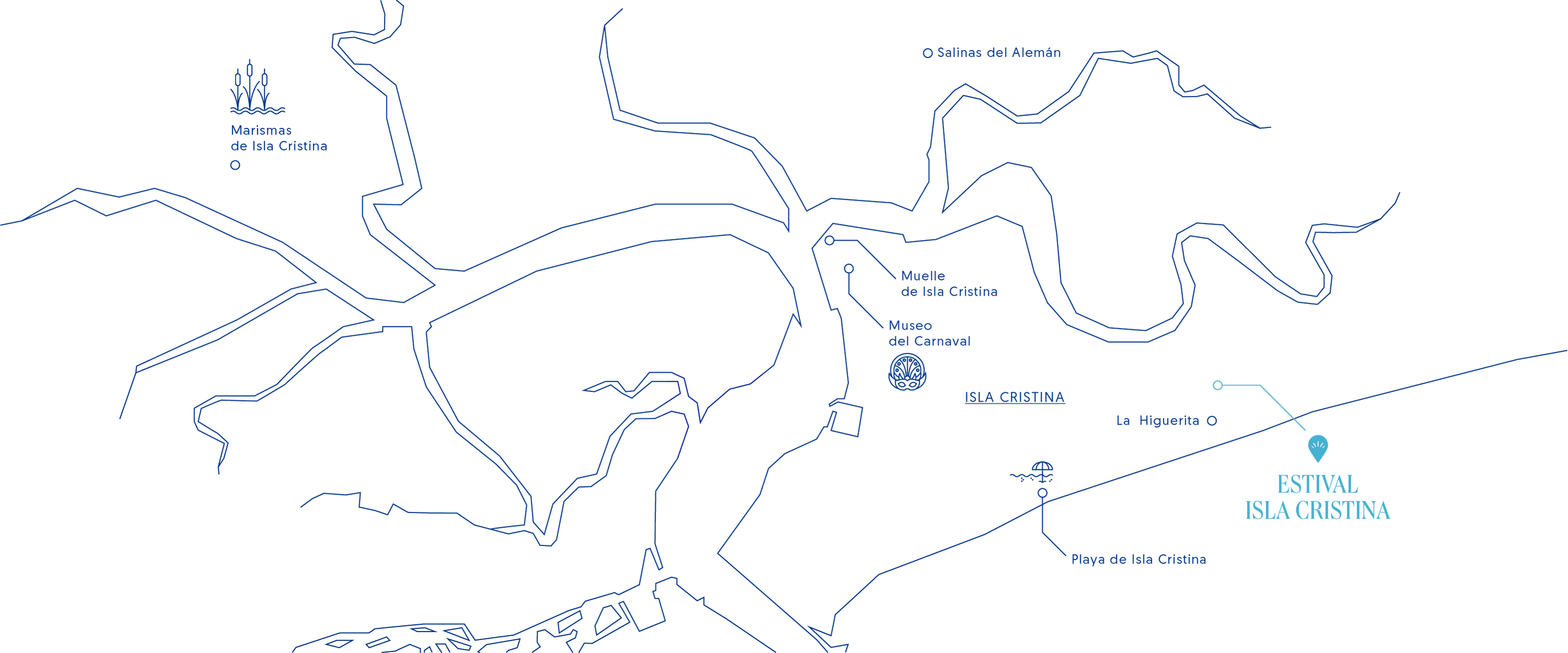 Map of Isla Cristina: discover ESTIVAL Isla Cristina, beaches, and museums.