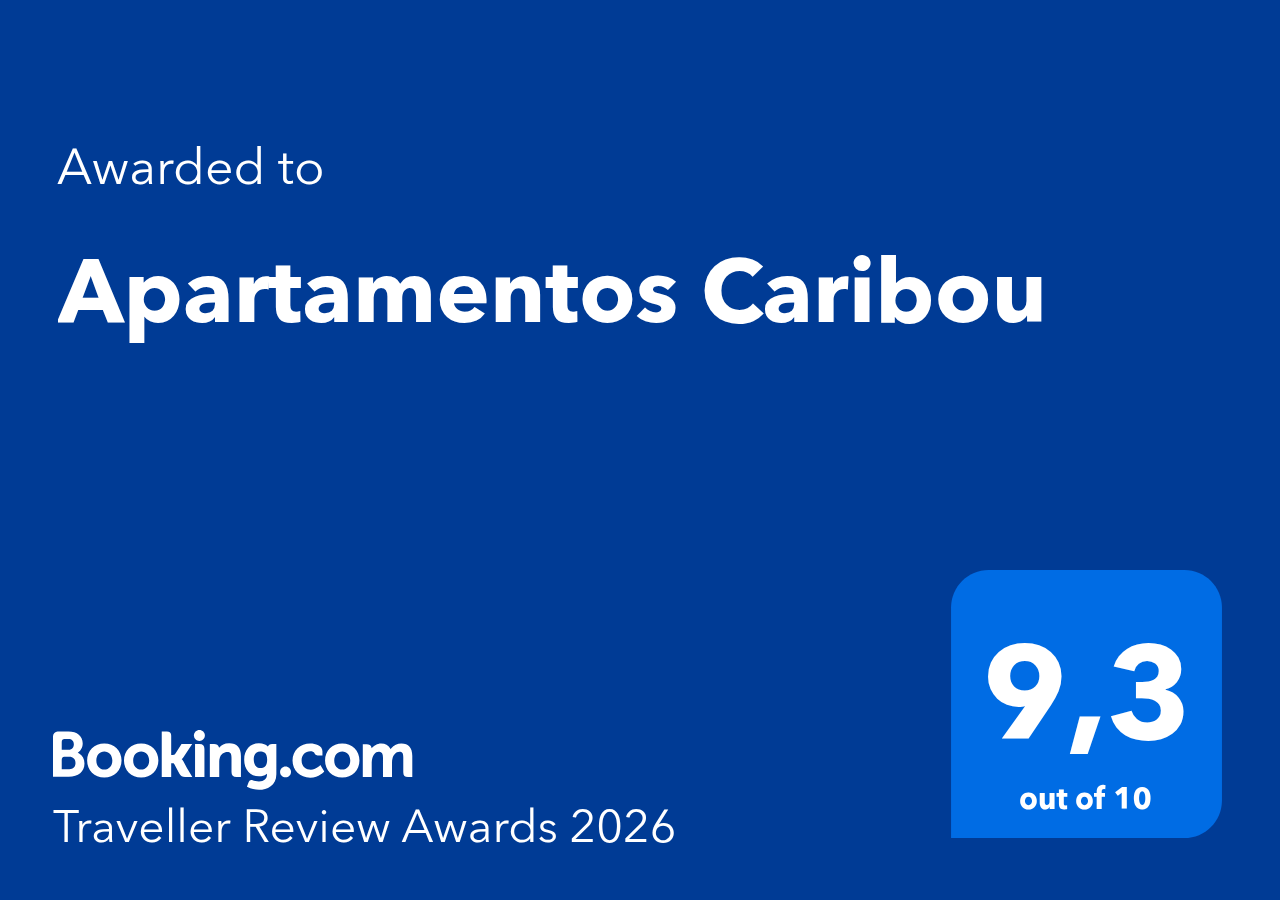 Apartamentos Caribou, primé 9.1/10 par Booking.com. ESTIVAL: Corporativa.