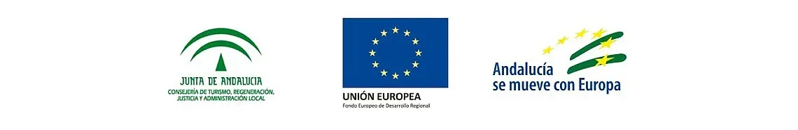 ESTIVAL: Logos der Junta de Andalucía, EU und Andalusien bewegt sich mit Europa.