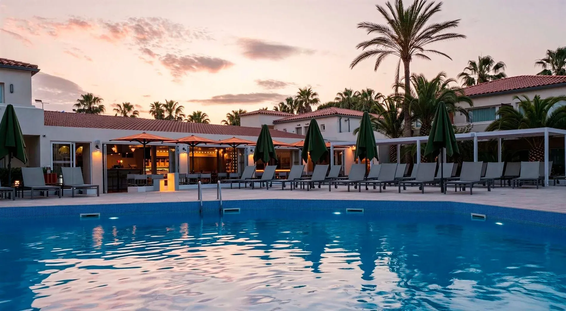 Piscina y restaurante de ESTIVAL: Corporativa, ideal para eventos corporativos.