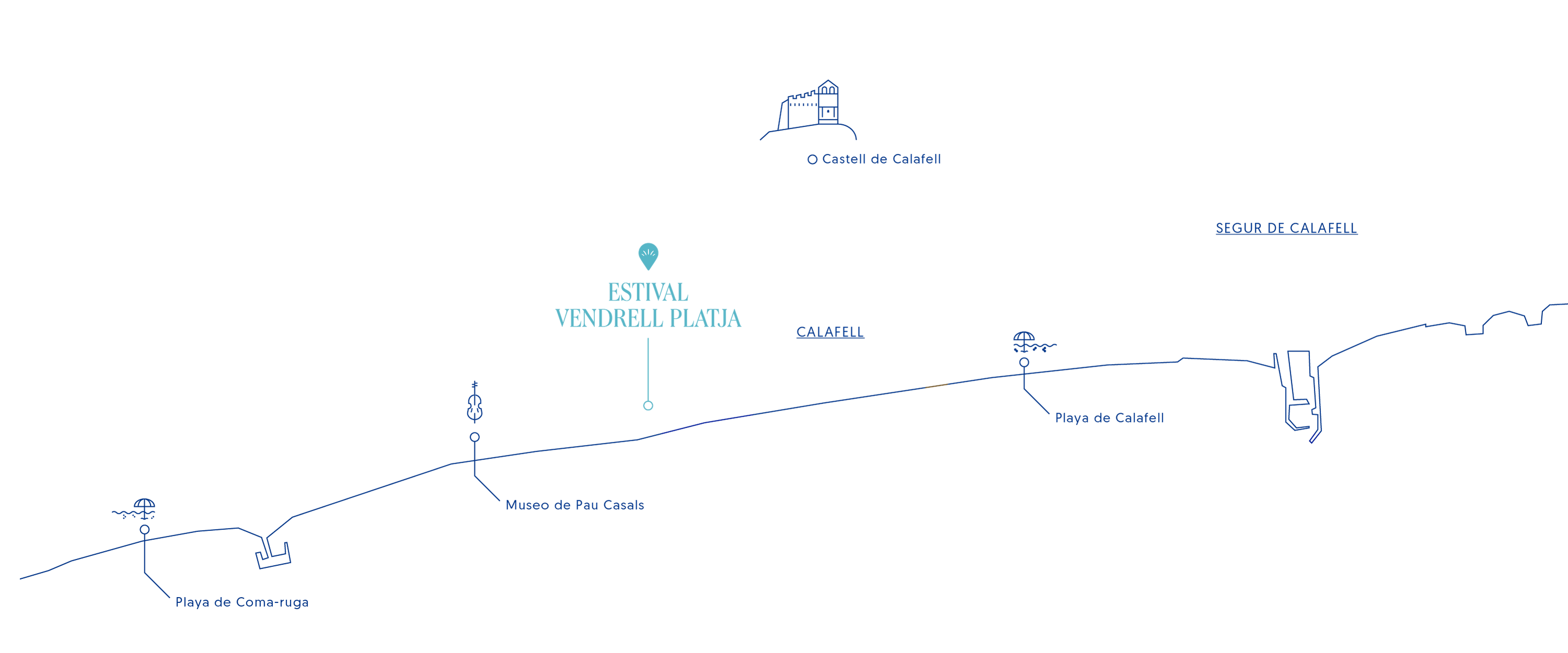 un mapa que muestra la ubicación del festival vendrell plata