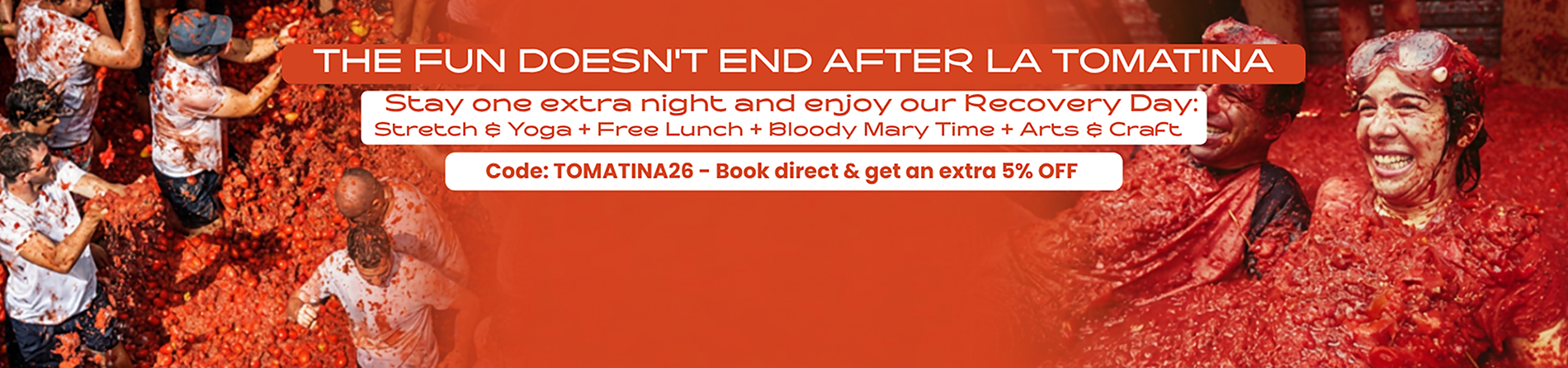 La Tomatina recovery package: Stretch, Yoga, Bloody Mary Red Nest Hostel Valencia | Feet Up | Valencia | Official website. Book now!