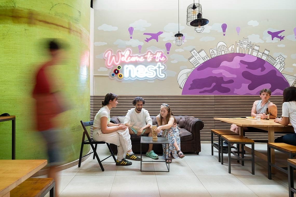 Feet up: Corporativa, relax and enjoy our modern social space.
