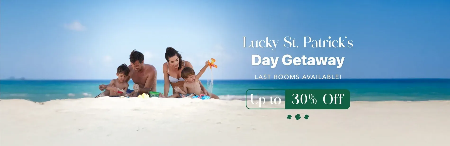 Family beach fun with St. Patrick's Day Offer: Up to 30% off at The Fives Beach Hotel & Residences.