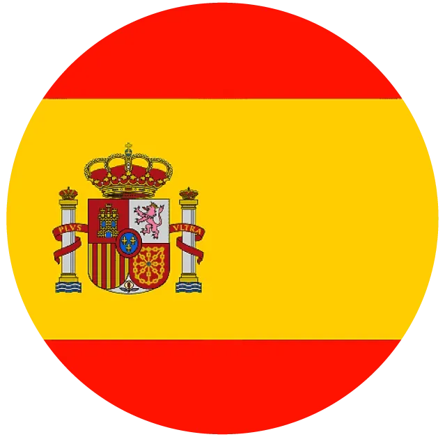 Circular Spanish flag with The Fives Corpo's coat of arms.