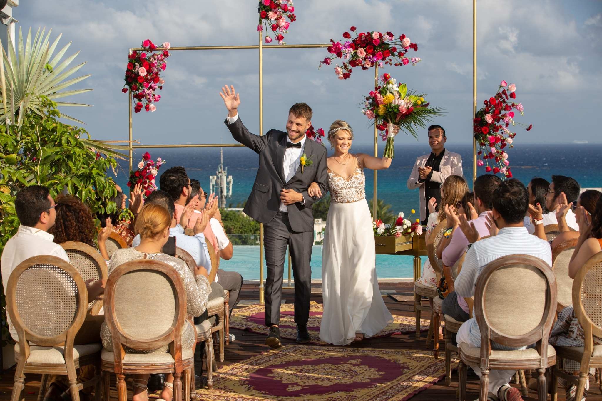 Inspiración de locación rooftop y terraza para bodas en The Fives Hotels en Riviera Maya