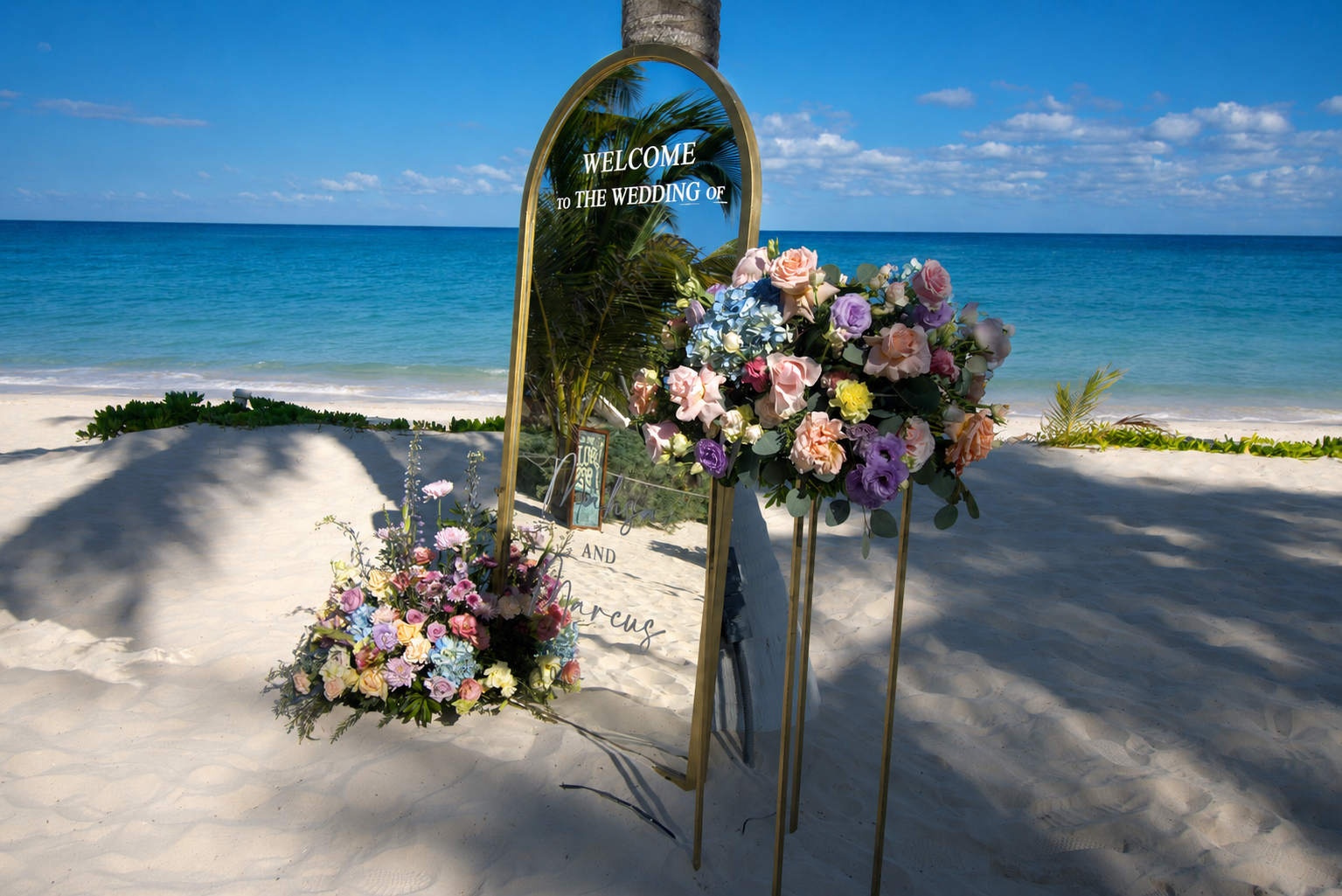 Oceanfront wedding reception near the beach in Riviera Maya
