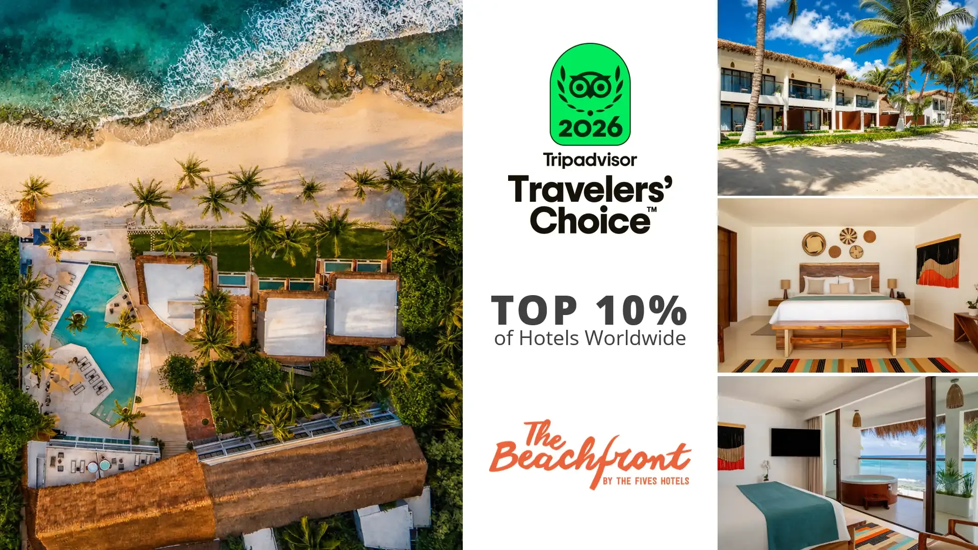 The Beachfront by The Fives Hotels Recognized Among the Top 10% of Hotels Worldwide
