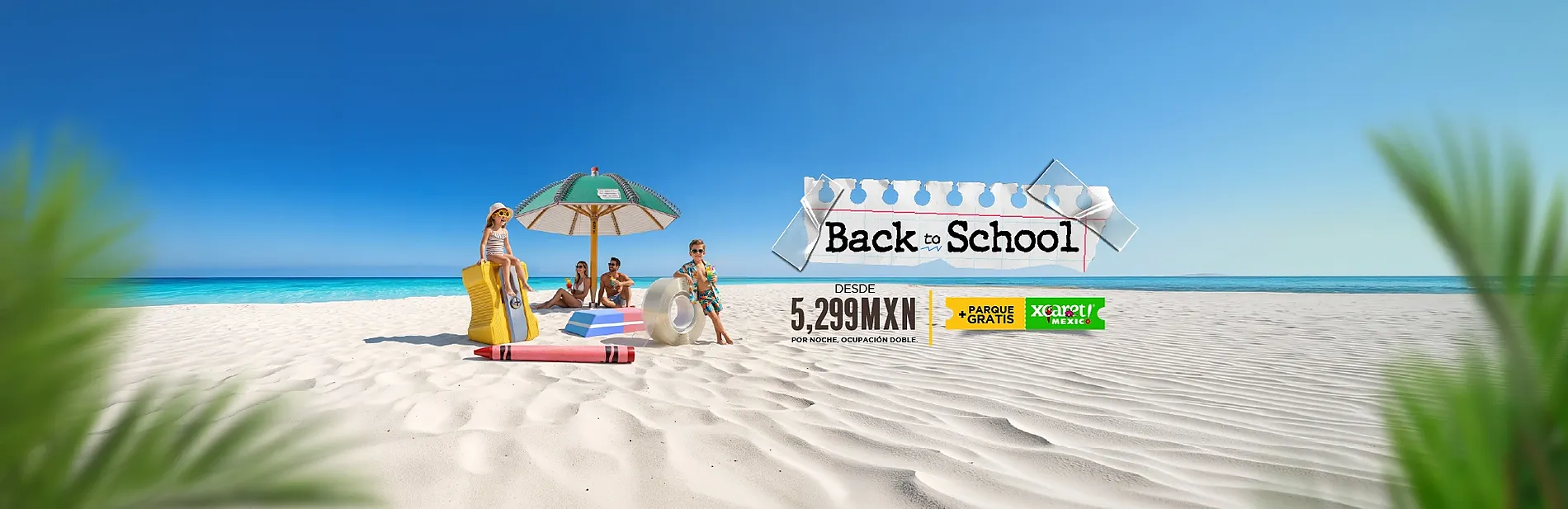 Familia disfruta playa con oferta "Back to School" en Xcaret, The Fives Beach Hotel | Resort Todo Incluido Playa del Carmen desde $5,299 MXN.