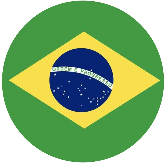 The Fives Corpo: bandera de Brasil circular con "Ordem e Progresso".