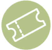 un dibujo de una furgoneta en un círculo verde
