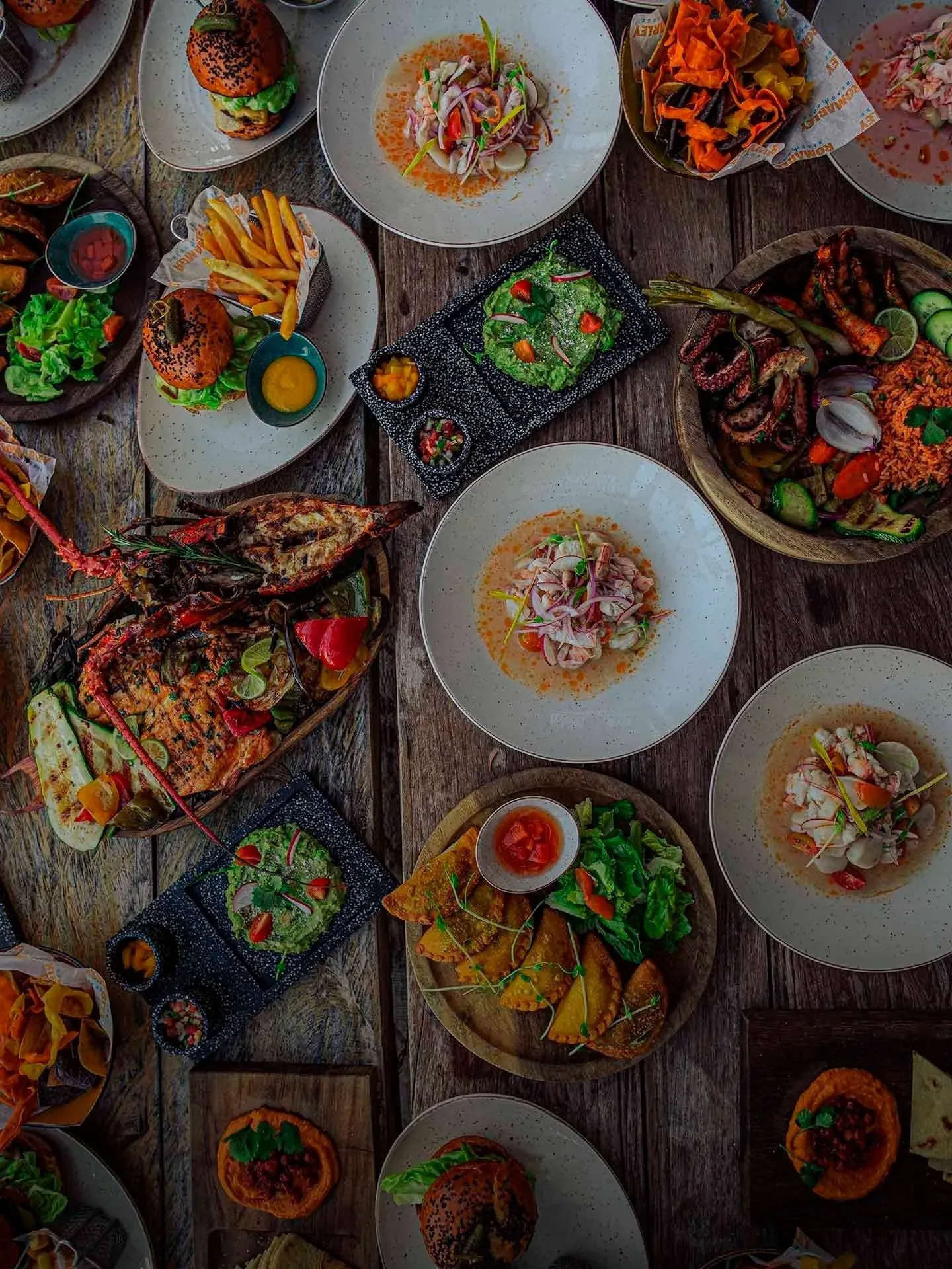 The Fives Corpo's exquisite dining: ceviche, lobster, burgers, and more.