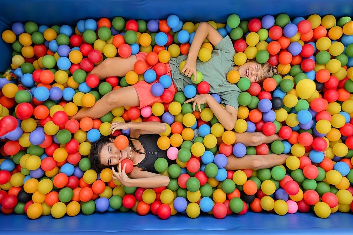 Fun at The Fives Beach Hotel in Mexico! Enjoy our ball pit for family joy.